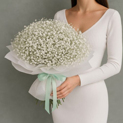 Букет белых гипсофил «Нежность дыхания»