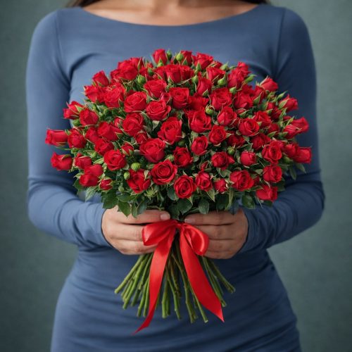 Букет из кустовых роз «Море любви»