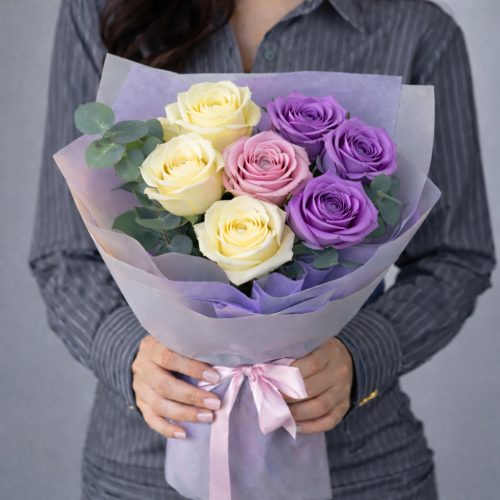 Букет из роз «Лавандовые мечты»